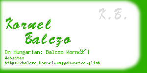 kornel balczo business card